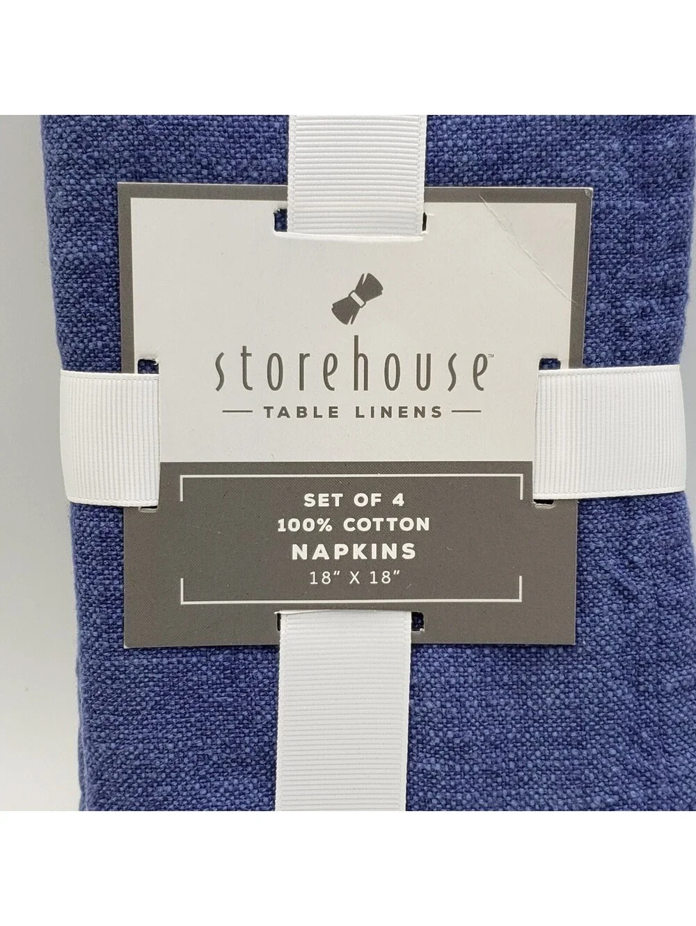 New Denim Blue Cotton Napkins Set of 4 Storehouse Table Linens 18x18
